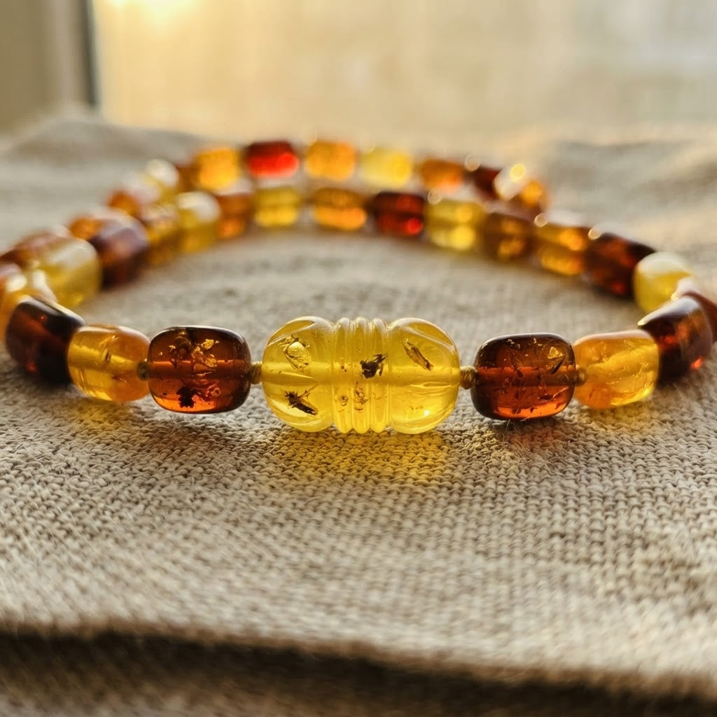 Margaret's Amber™ Honey Rainbow Choker Amber Necklace