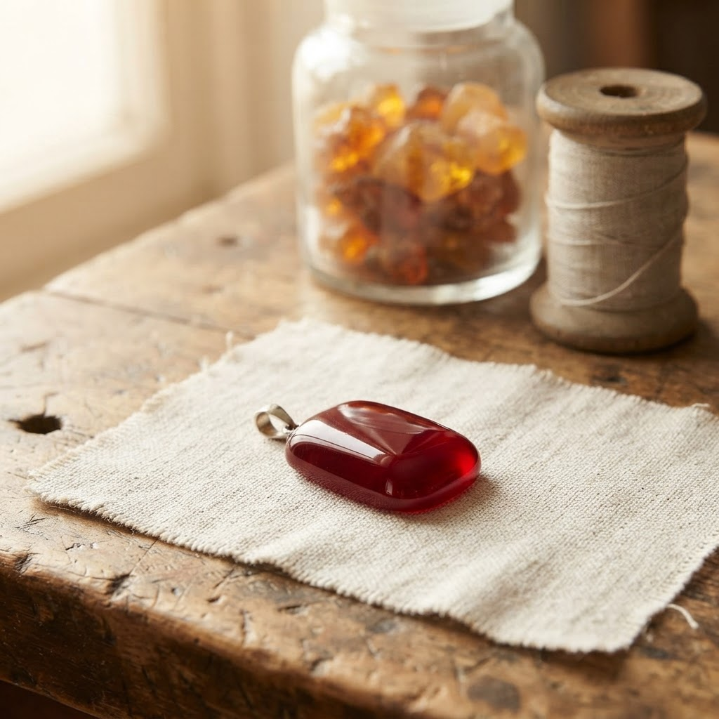 Margaret's Amber™ Toffee Cherry Teardrop Amber Necklace