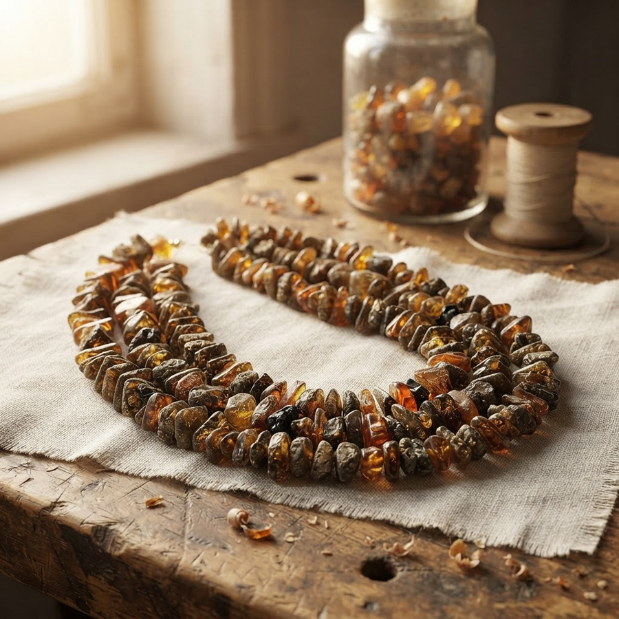 Margaret's Amber™ Hearthstone Raw Amber Necklace