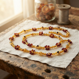 Margaret's Amber™ Marsh Cognac Wildflower Amber Necklace